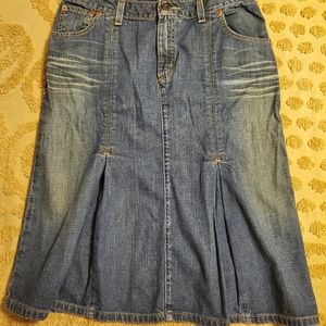 Levi jean midi skirt